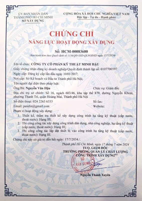 chung chi hanh nghe pendin