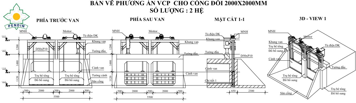 Bản vẽ cơ sở van cửa phai do Pendin thiết kế Bản vẽ cơ sở