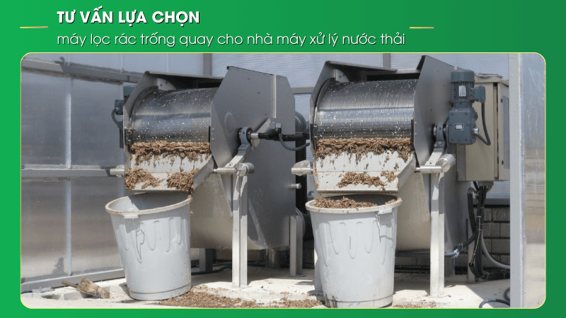 máy lọc rác trống quay cho nhà máy xử lý nước thải