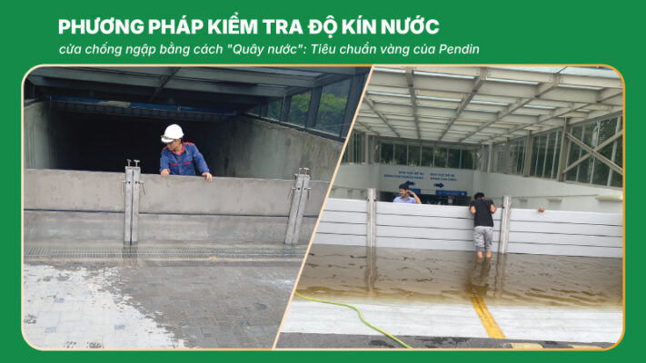 banner kiểm tra độ kín nước Cửa chống ngập