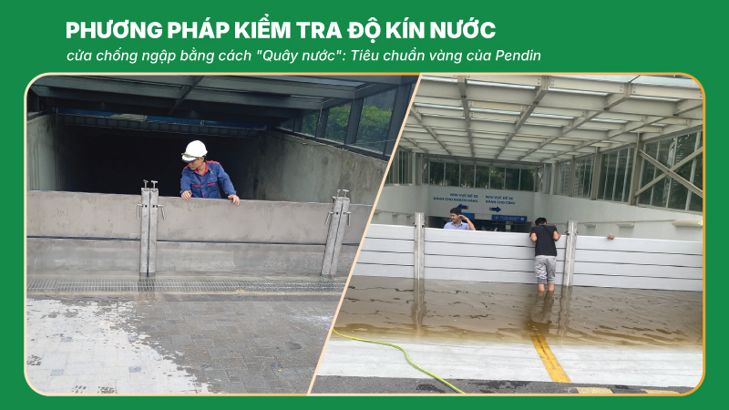 banner kiểm tra độ kín nước Cửa chống ngập