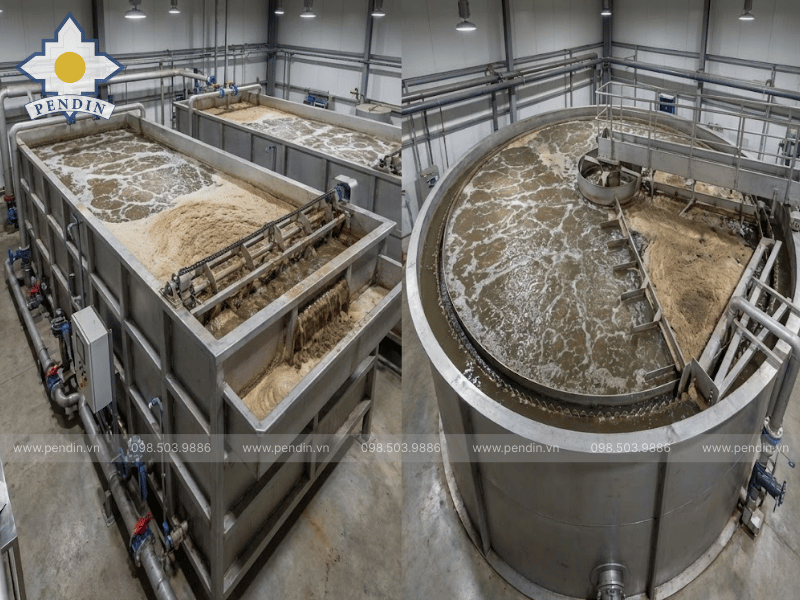 Hệ thống tuyển nổi DAF xử lý bùn váng mỡ cho trạm xử lý nước thải