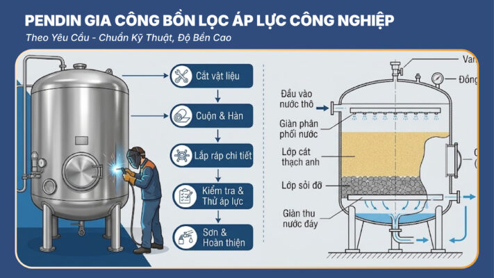 Gia Công Bồn Lọc Áp Lực Công Nghiệp