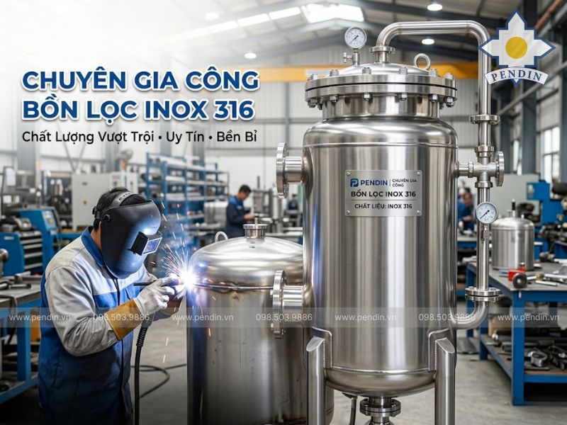 Pendin Chuyên Gia Công Bồn Lọc Inox 316