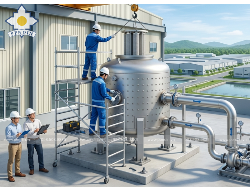 Gia Công Bồn Lọc Cho Khu Công Nghiệp