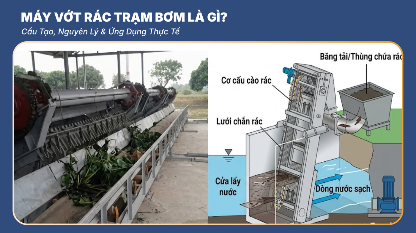 Máy Vớt Rác Trạm Bơm