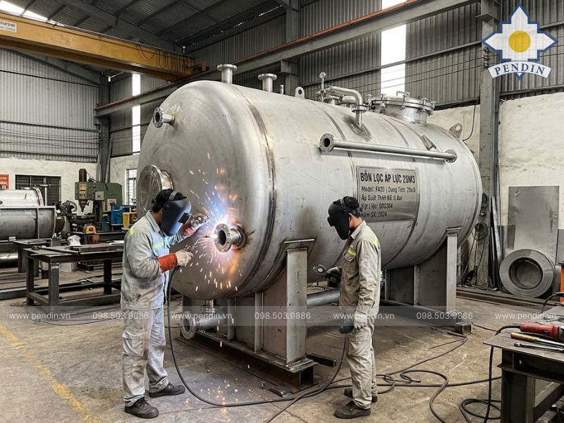 Gia Công Bồn Lọc Áp Lực 20m3