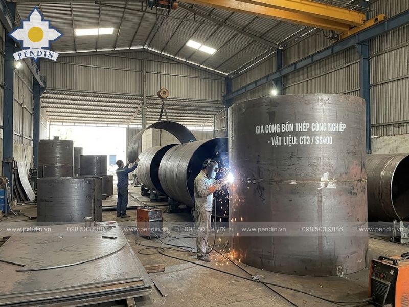 Gia Công Bồn Thép CT3 SS400 công nghiệp