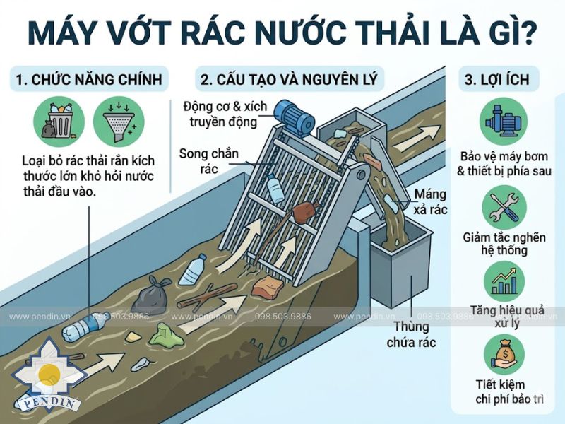 Máy vớt rác nước thải là gì?