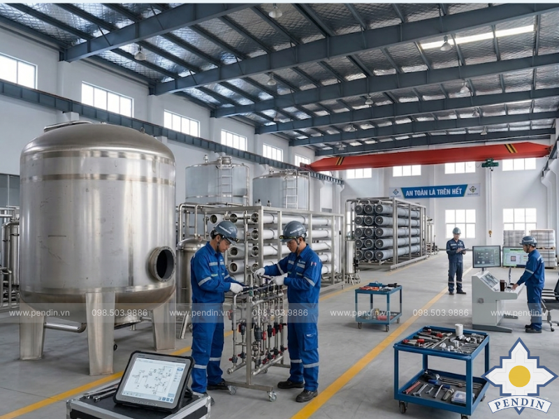 Gia Công Bồn Lọc Xử Lý Nước Công Nghiệp