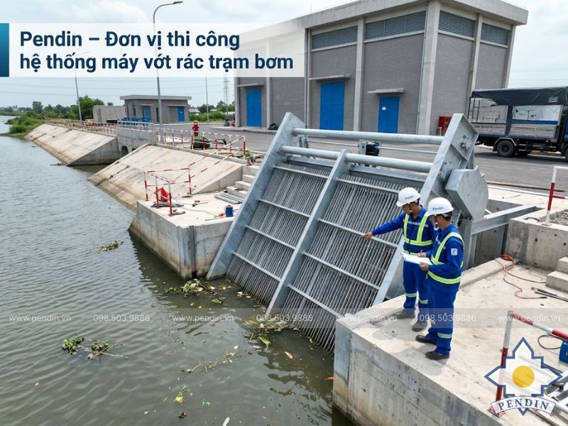  Pendin – Đơn vị thi công hệ thống máy vớt rác trạm bơm