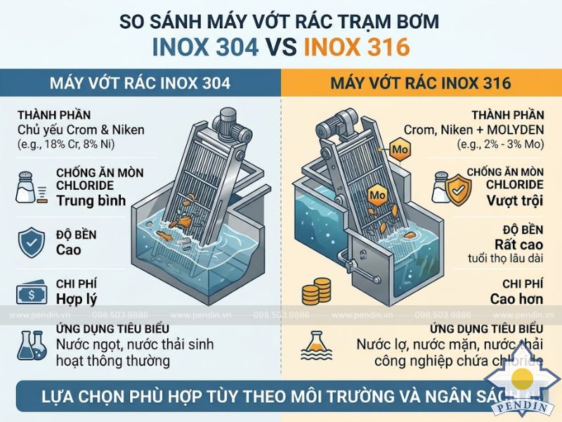 So sánh inox 304 và inox 316