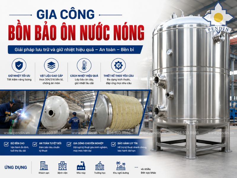 Gia Công Bồn Bảo Ôn Nước Nóng