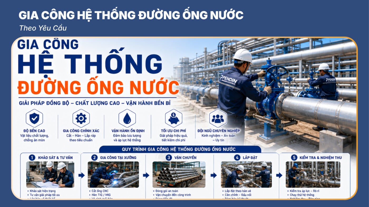 Gia Công Hệ Thống Đường Ống Nước