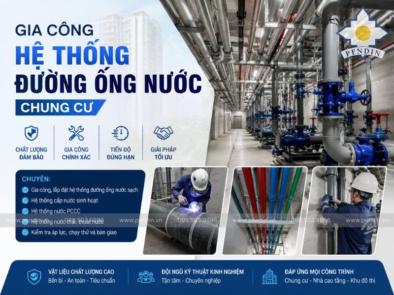 Gia Công Hệ Thống Đường Ống Nước Chung Cư