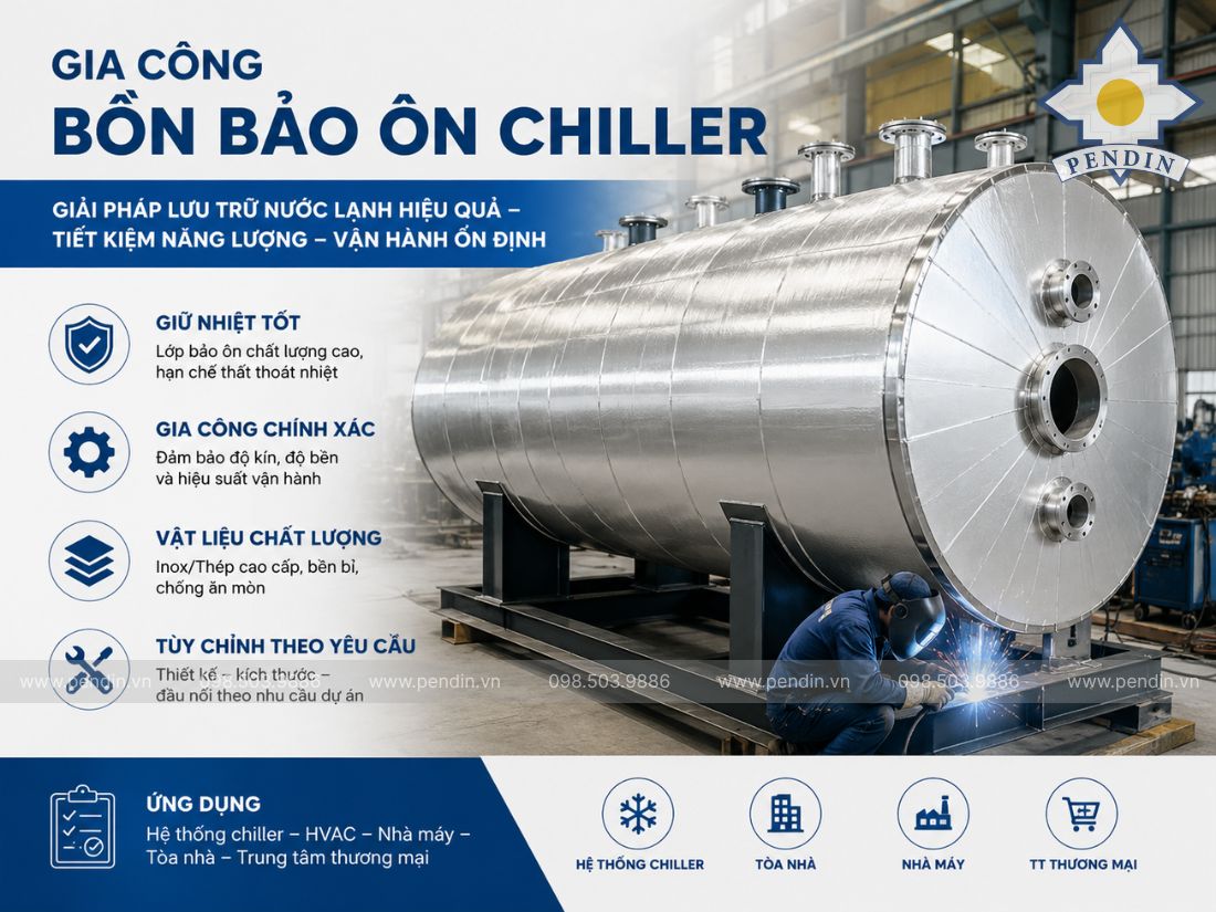 Gia công bồn bảo ôn chiller