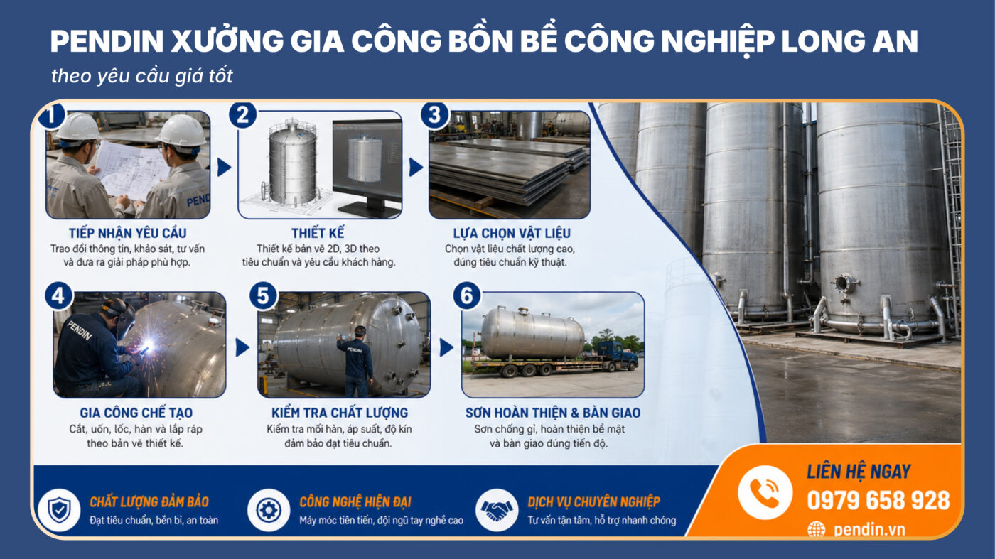 Gia công bồn bể công nghiệp Long An