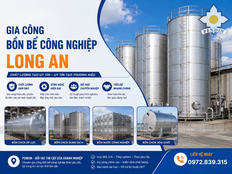 Gia công bồn bể công nghiệp Long An
