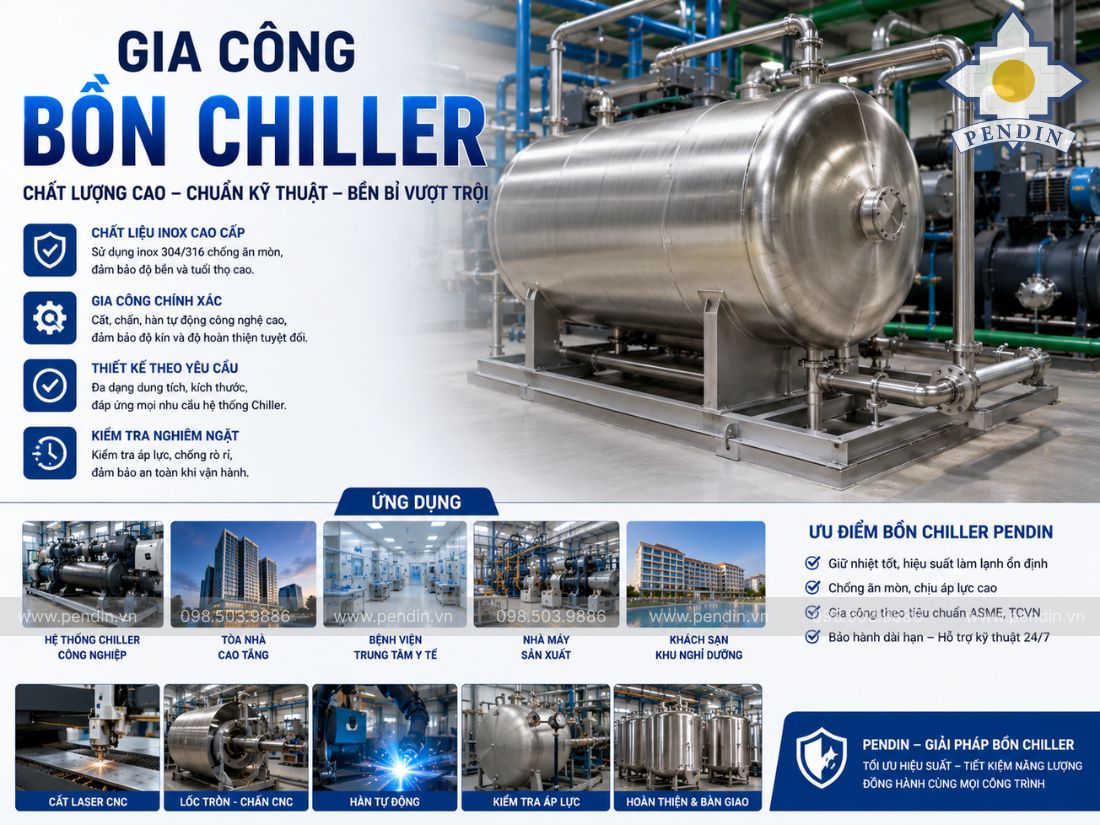 Gia công bồn chiller