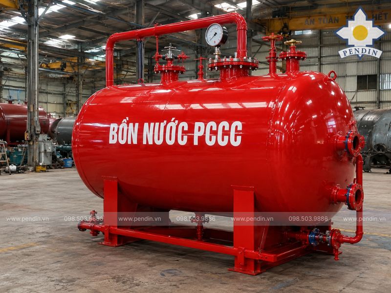 Hình ảnh bồn nước PCCC thực tế tại xưởng