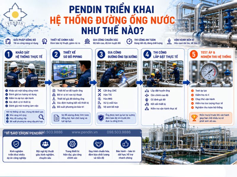 Pendin triển khai hệ thống đường ống nước như thế nào