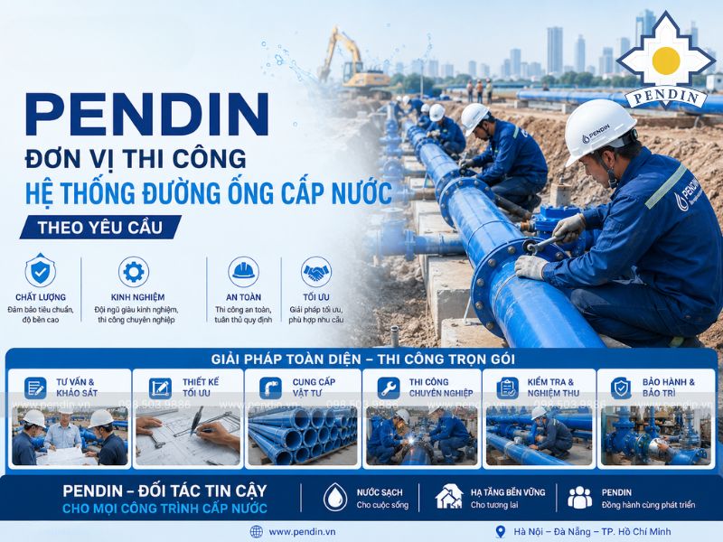 Pendin – Đơn vị thi công hệ thống đường ống cấp nước theo yêu cầu
