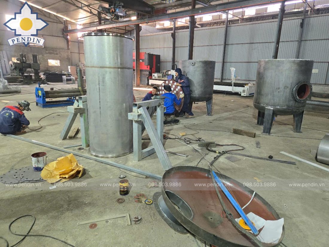Quy trình gia công bồn inox công nghiệp tại Pendin