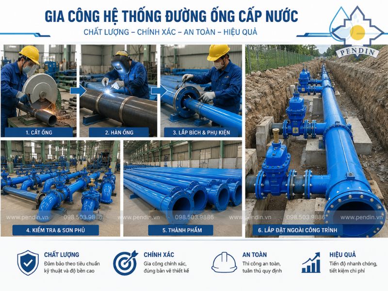 gia công hệ thống đường ống cấp nước