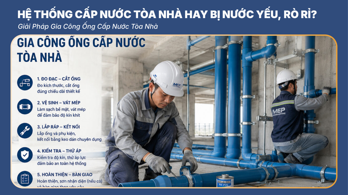 gia công ống cấp nước tòa nhà