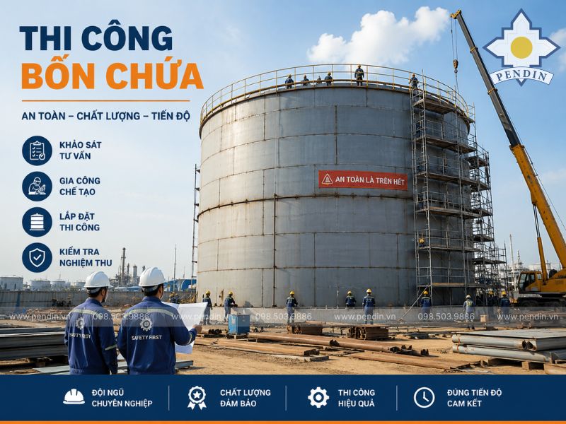 thi công bồn chứa