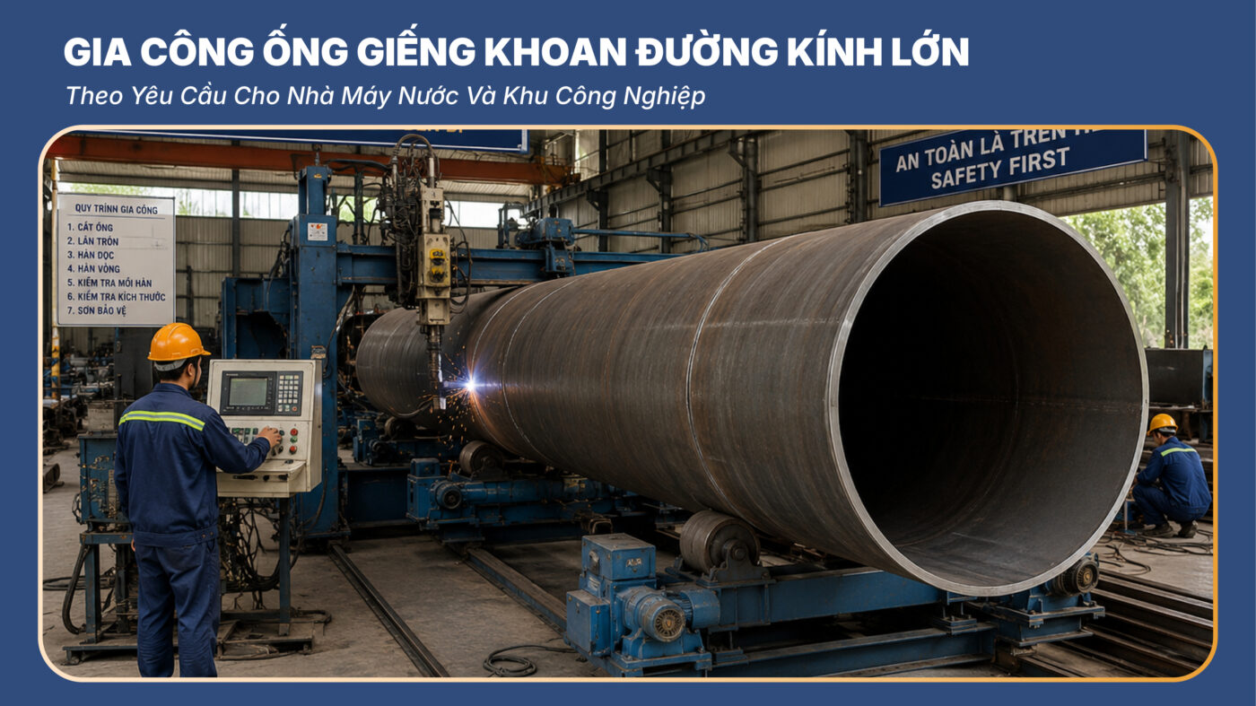 Gia Công Ống Giếng Khoan Đường Kính Lớn