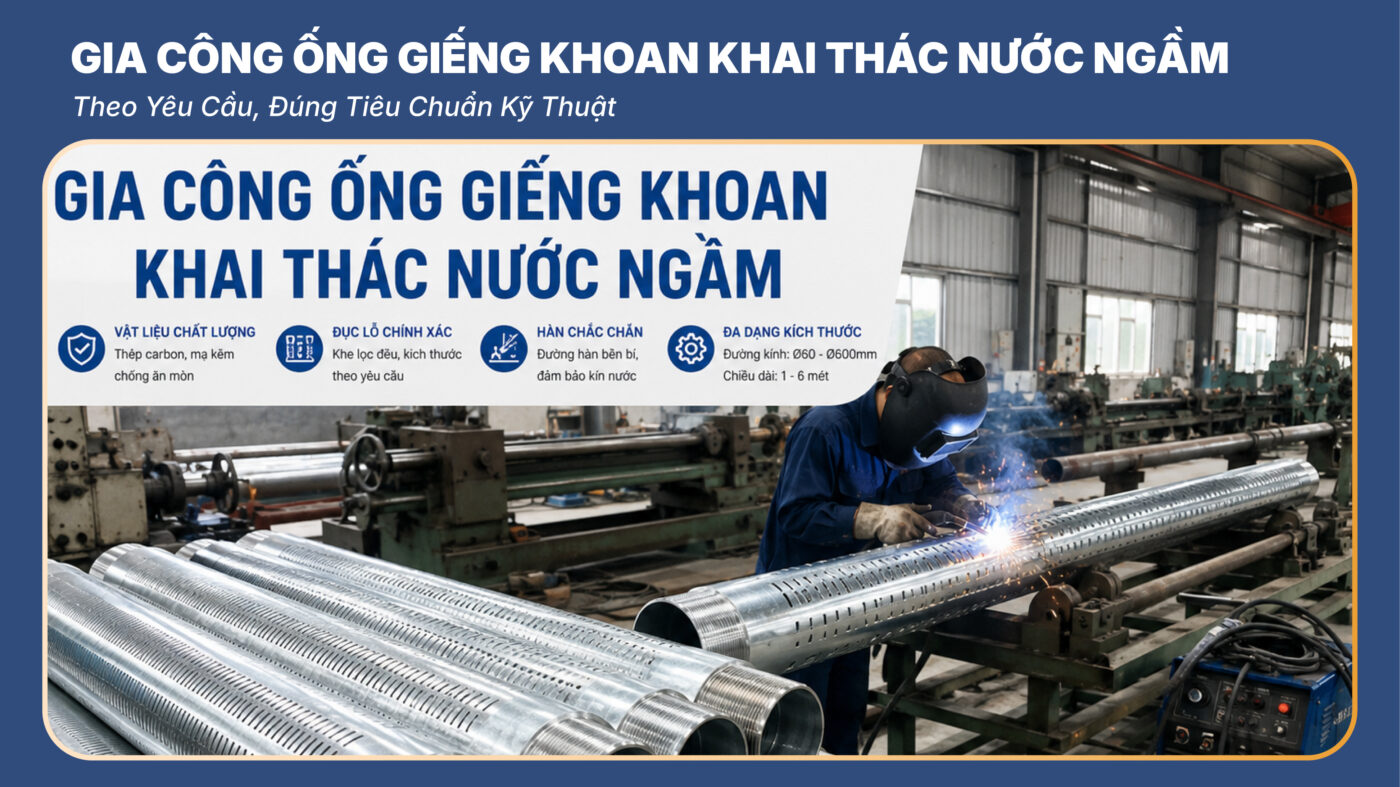 Gia Công Ống Giếng Khoan Khai Thác Nước Ngầm