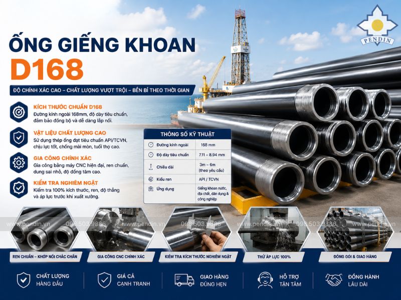 Ống Giếng Khoan D168