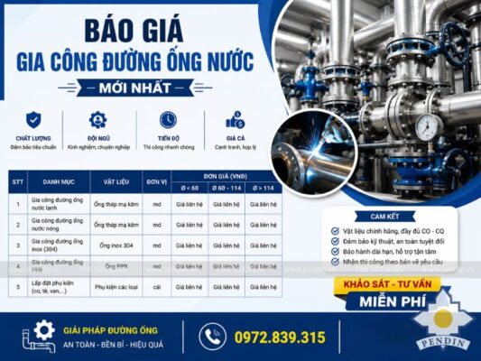 gia công báo giá đường ống nước