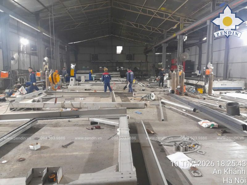 gia công, hàn lắp tại xưởng Pendin
