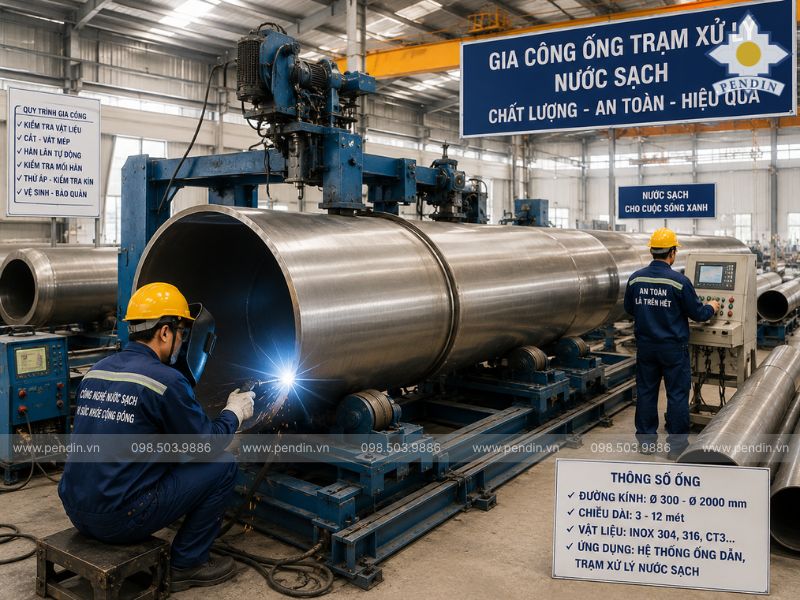 gia công ống trạm xử lý nước sạch