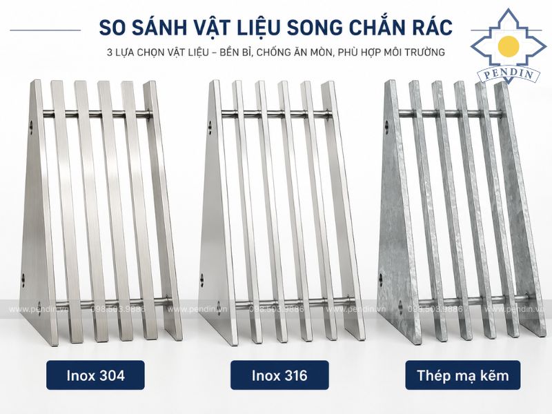 so sánh inox 304, inox 316 và thép mạ kẽm