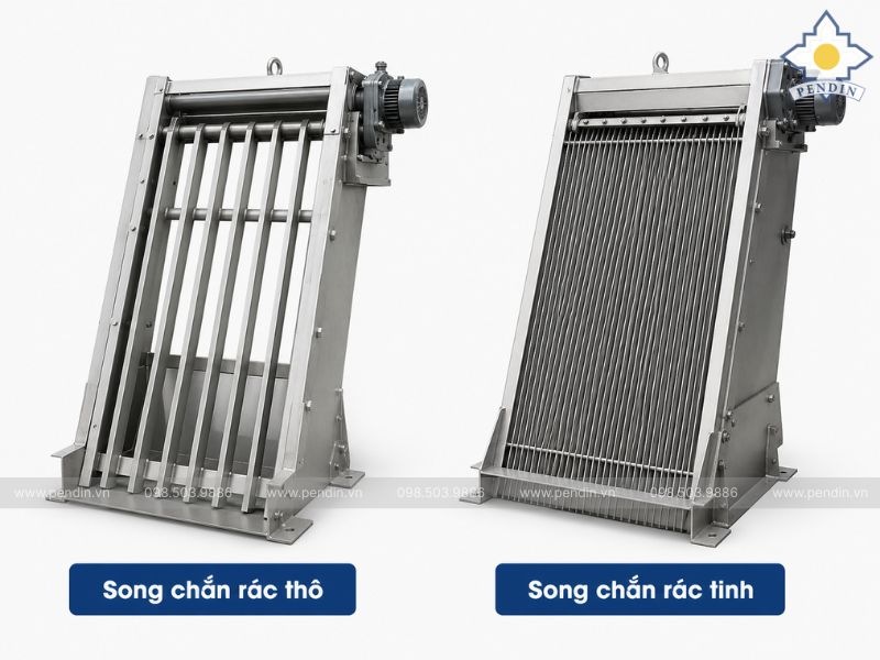song chắn rác thô và song chắn rác tinh