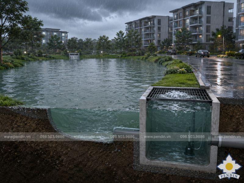 Hồ điều hòa và hố thu quá tải