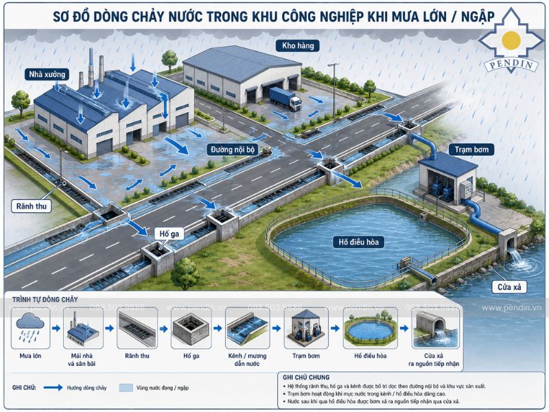 Sơ đồ hành trình dòng nước trong khu công nghiệp