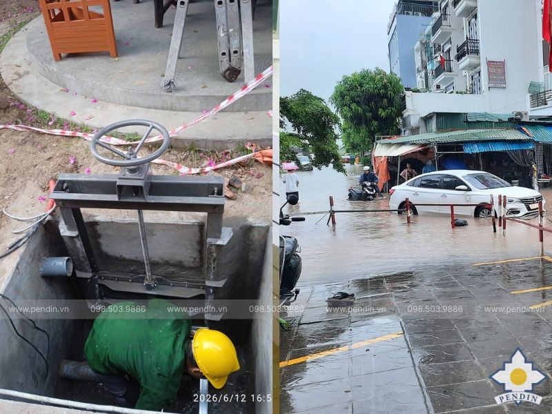 pendin gia công thiết bị chống ngập nội khu