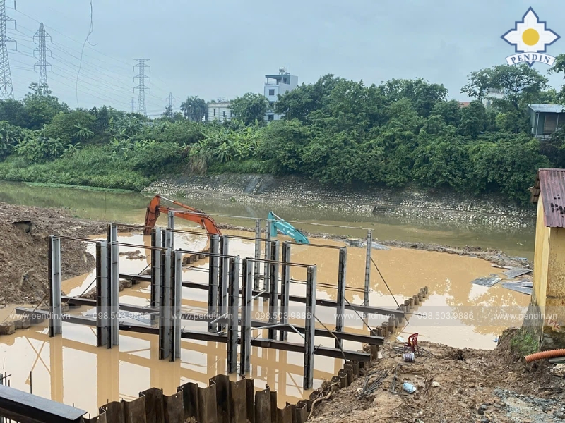 Thi công hồ điều hòa KCN
