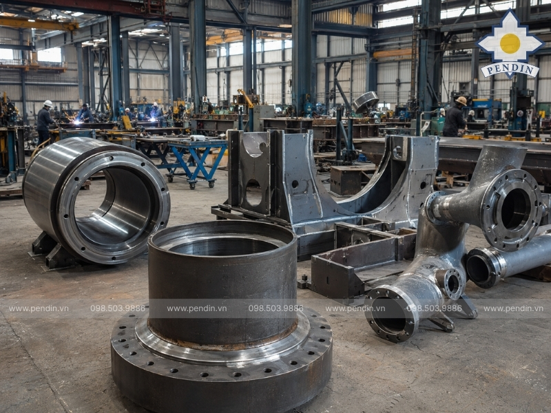 thiết bị bơm phi tiêu chuẩn tại xưởng Pendin