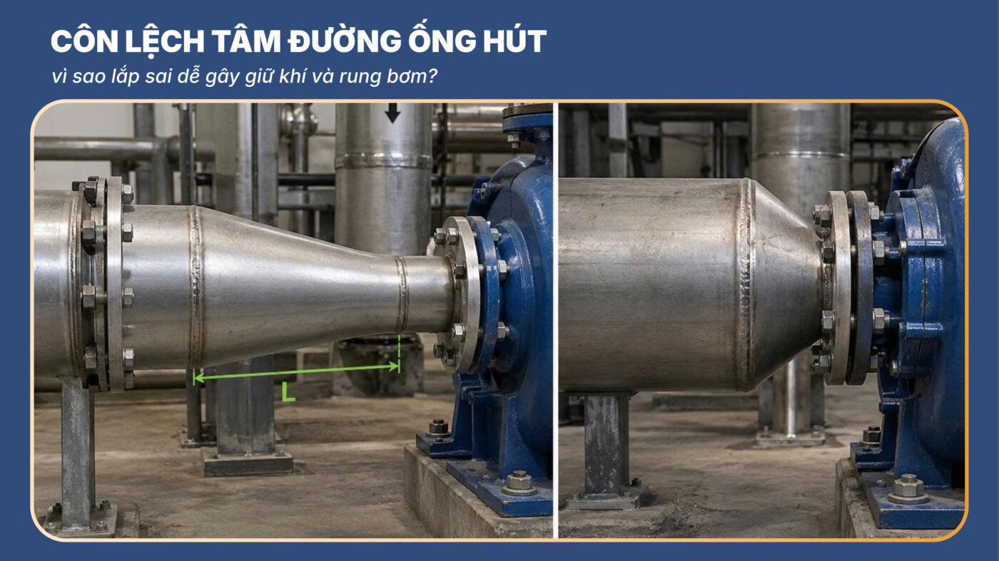 Côn lệch tâm đường ống hút