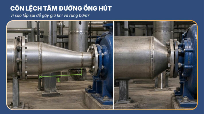 Côn lệch tâm đường ống hút