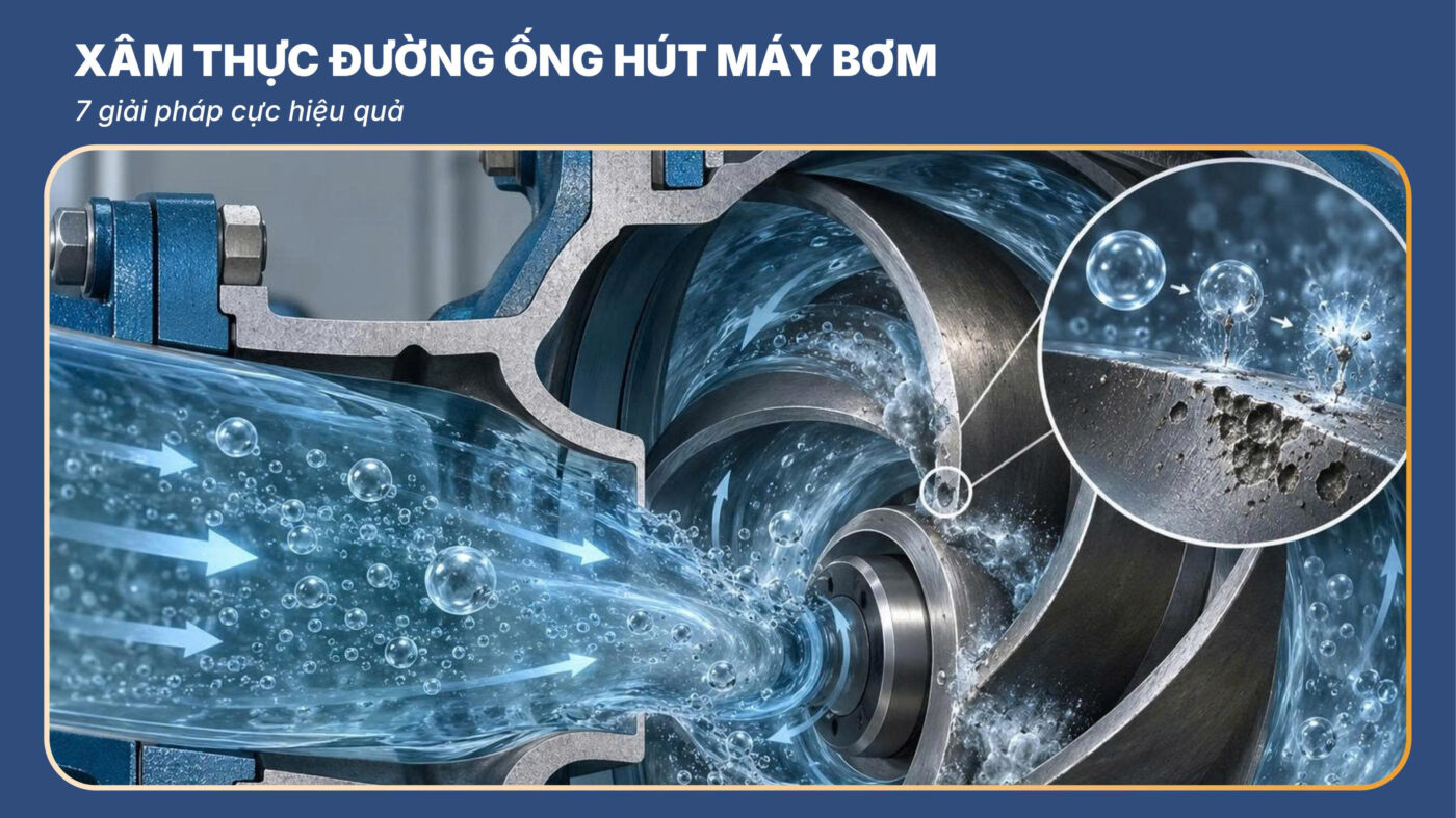 Xâm thực đường ống hút máy bơm